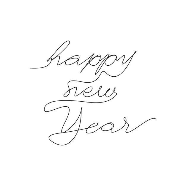 Kontinuierliches Liniendesign zum Thema Neujahr
