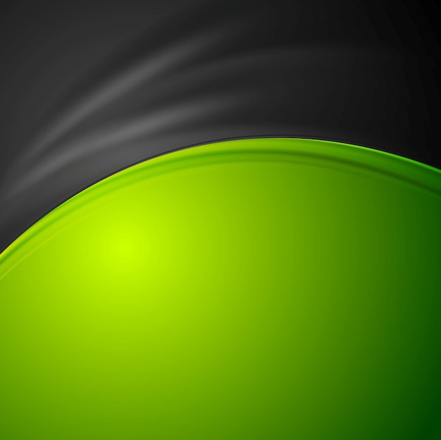 Kontrastieren Sie grünen und schwarzen abstrakten gewellten Hintergrund