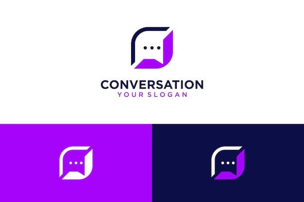 Konversationslogodesign mit nachricht und chat