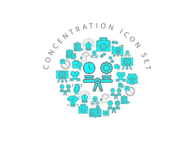 Konzentration-icon-set-design