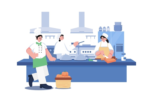 Konzept der Cook-Line-Illustration