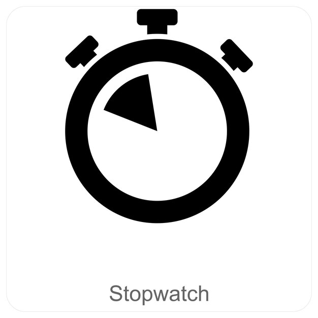 Konzept der Stoppuhr und der Zeit-Ikonen