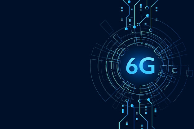 Konzept der Technologie 6G-Mobilnetzwerk Neue Generation der Hochgeschwindigkeits-Telekommunikation Mobile Inter
