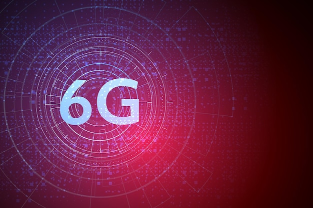 Konzept der Technologie 6G-Mobilnetzwerk Neue Generation der Hochgeschwindigkeits-Telekommunikation Mobile Inter