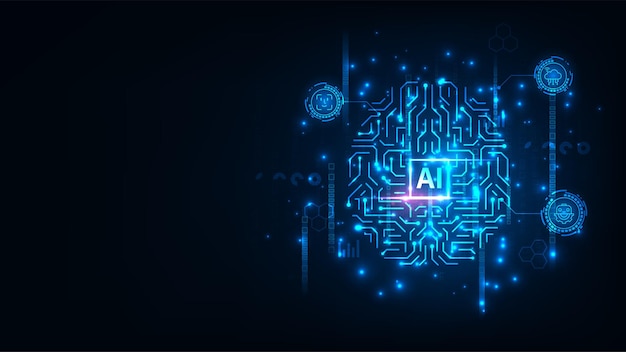 Konzept des Chips für künstliche Intelligenz Abstract Hintergrund der digitalen Technologieinnovation