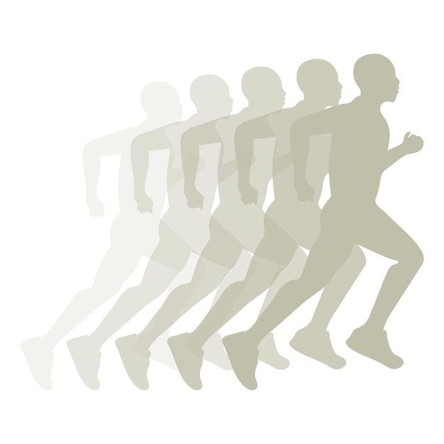 Konzept eines gesunden Lebensstils Der Mann läuft und gewinnt hohe Geschwindigkeit World Running Day Vector
