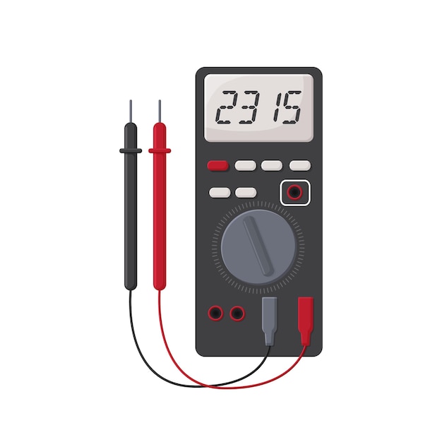 Vektor konzept für die gestaltung eines digitalen flachzählers elektrisches messgerät spannungs-ampere-ohmmeter