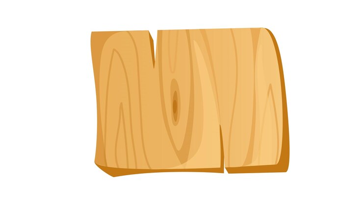 Vektor konzept holz und zimmerei das holzbrett in dieser abbildung ist in einem realistischen stil dargestellt