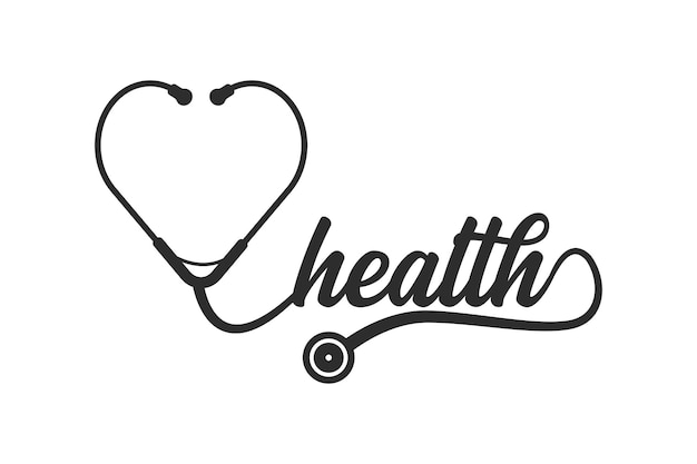 Konzept Stethoskop Herz Vektor medizinische Werkzeuge Vektor Stethoskop Typografie Arzt Krankenschwester