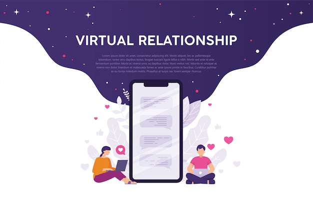 Konzept virtuelle beziehung oder dating-apps