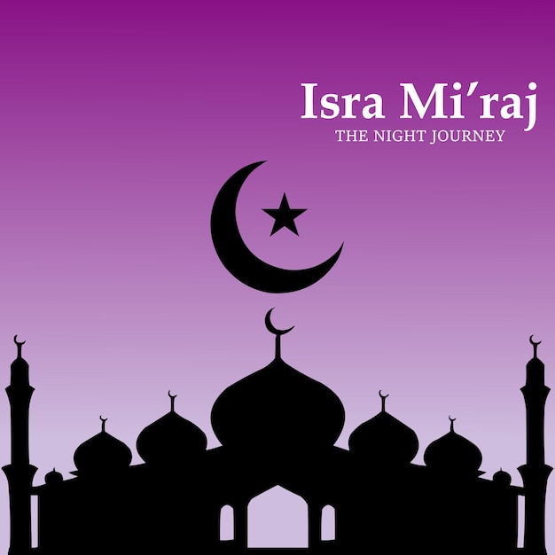 Konzept von Isra und Miraj Horizontal-Banner-Design-Template-Poster mit Text