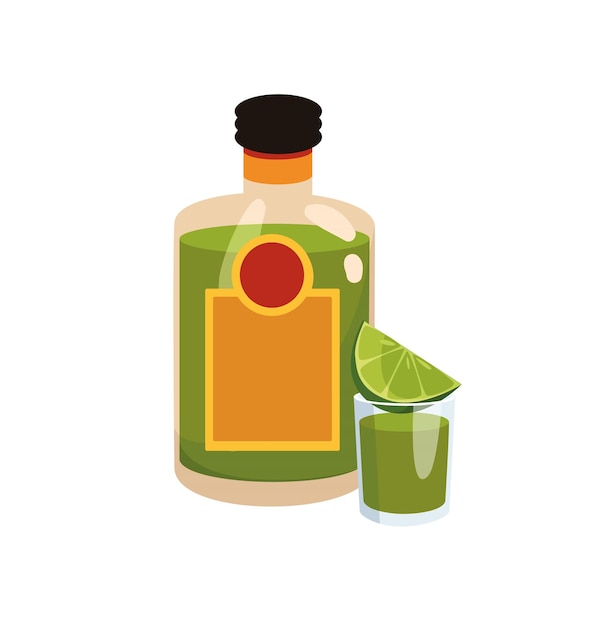 Vektor konzept willkommen in mexiko tequila die illustration ist ein flaches design-vektorkonzept eines tequilas