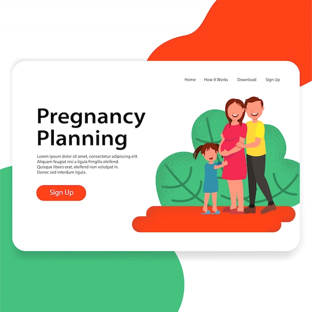 Konzept-zielseite der schwangerschafts-plan-illustration