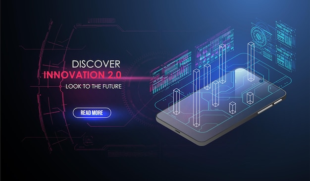 Konzeptentwicklung eines neuen Smartphones im HUD-Stil.