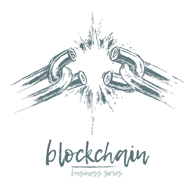 Konzeptillustration der unterbrochenen blockchain-kette