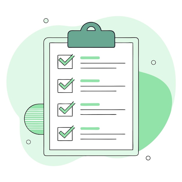 Konzeptuelle Darstellung einer umfassenden Checkliste für ein effektives Aufgabenmanagement