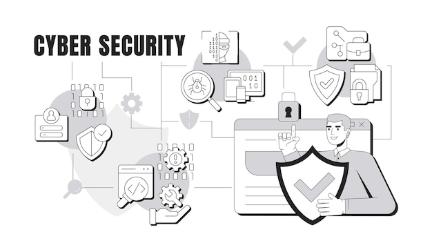 Konzeptuelle Illustration eines Cybersicherheitsbanners