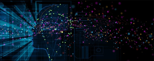 Konzeptuelle Technologie-Illustration der künstlichen Intelligenz Abstrakt futuristischer Hintergrund