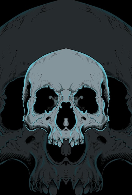 Kopf-Schädel-Grafik-Vektor-Illustration