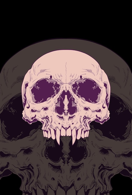 Kopf-Schädel-Grafik-Vektor-Illustration