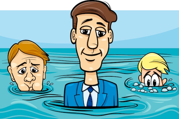 Kopf über wasser cartoon sagend