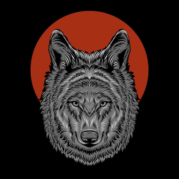 Vektor kopf wolf illustration