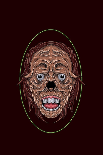 Kopf-zombie-vektor-illustration