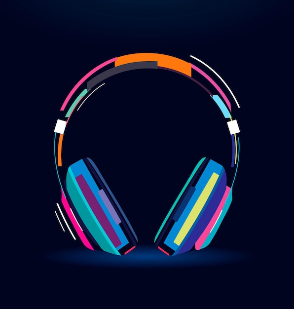 Kopfhörer aus bunten Farben abstrakte bunte Zeichnung digitale Grafiken