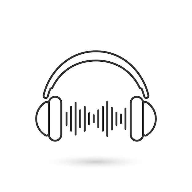 Kopfhörer-symbol im flachen stil kopfhörer-vektor-illustration auf isoliertem hintergrund hören sie das geschäftskonzept für musikzeichen