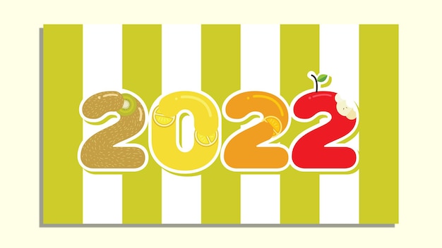 Vektor kopfzeile des kalenderthemas obst 2022