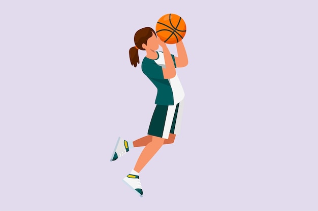 Korbballkonzept Farbige flache Vektorillustration isoliert