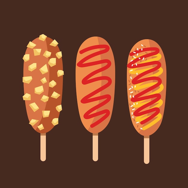 Vektor koreanische hotdog-illustration