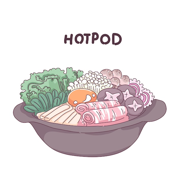 Koreanische hotpot-illustration