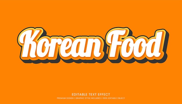 Vektor koreanische lebensmittel-text-effekt-vorlage bearbeitbares design für geschäftslogo und marke