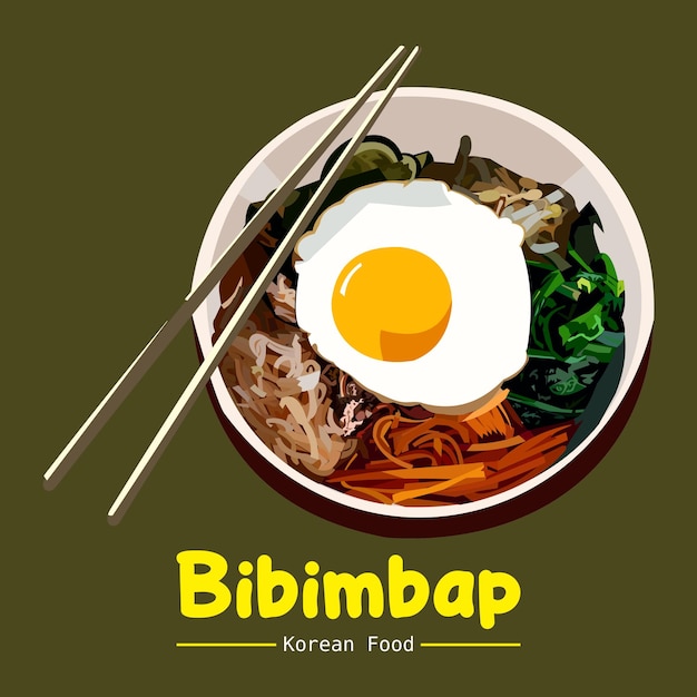 Koreanischer gemischter Bibimbap-Reis mit Fleisch und verschiedenem Gemüse