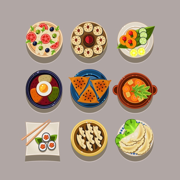 Vektor koreanisches essen illustration