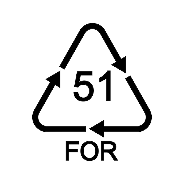 Kork-Recycling-Zeichen in dreieckiger Form mit Pfeilen 51 FOR wiederverwendbares Symbol isoliert auf weißem Hintergrund
