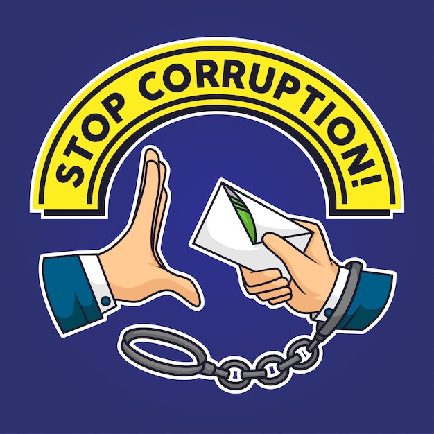 Vektor korruption-handzeichen stoppen
