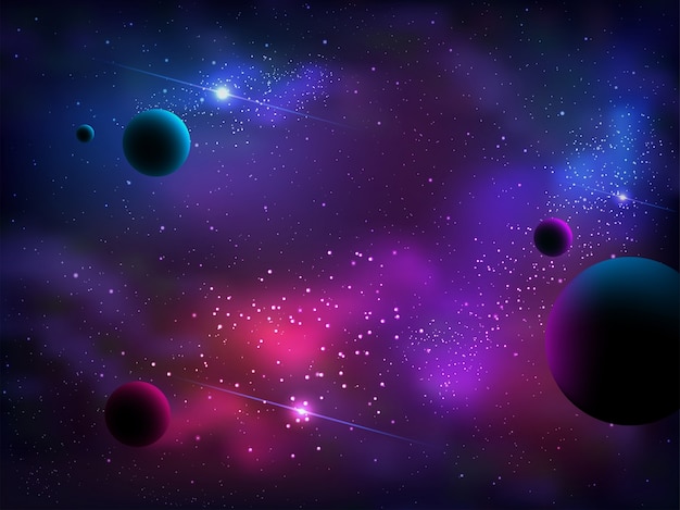Kosmischer Galaxiehintergrund mit Nebelfleck