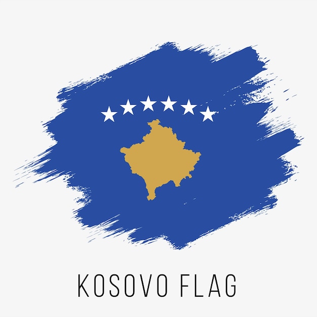 Kosovo-Vektor-Flagge. Kosovo-Flagge zum Unabhängigkeitstag. Grunge-Kosovo-Flagge. Kosovo-Flagge