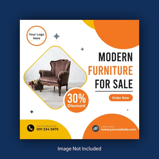 Vektor kostenlose eps-möbelverkauf-instagram-beitrags- und social-media-vorlage