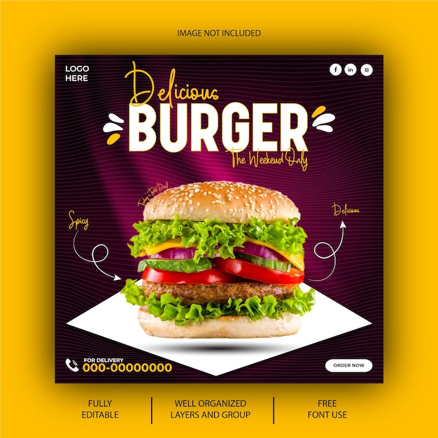 Kostenlose EPS-Vektor-Social-Media-Promotion und Instagram-Banner-Post-Design