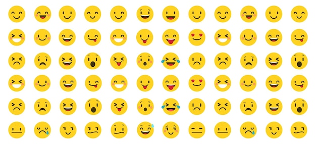 Kostenlose Sammlung von Vector Flat Social Media Emoji-Sets