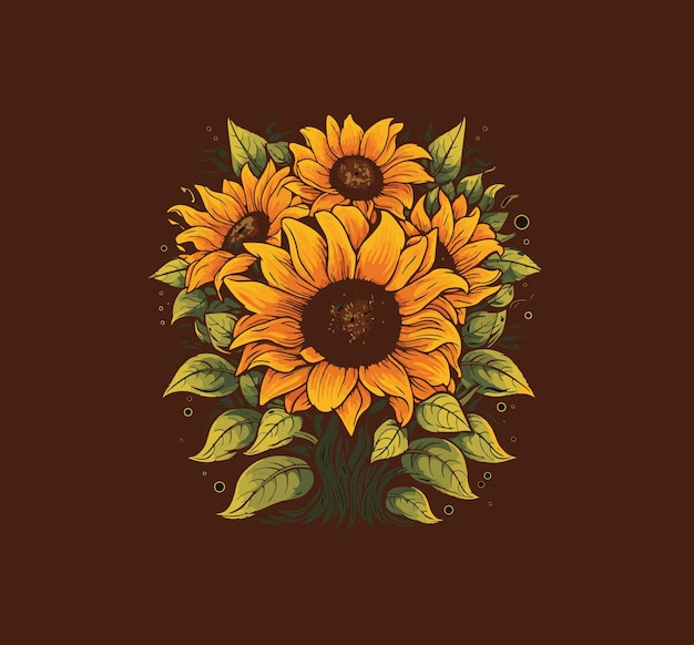 Kostenlose Sonnenblumen-Illustration