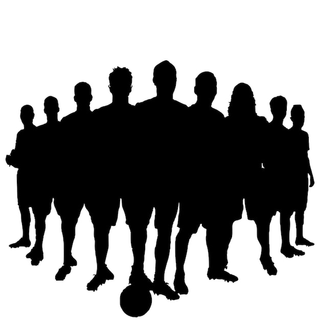 Vektor kostenlose vector black man player squad silhouette