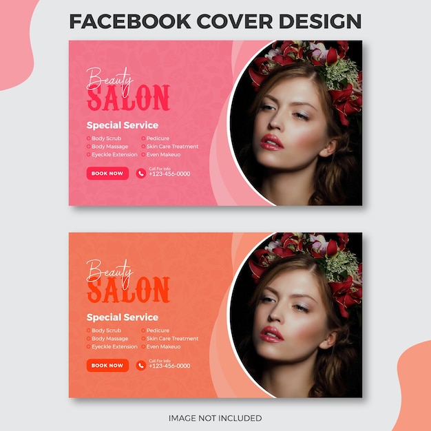 Kostenlose vektor-beauty-facebook-cover-design-banner-design-vorlage