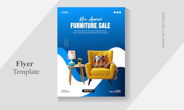 Kostenlose Vektor-Designvorlage für flache Möbelflyer