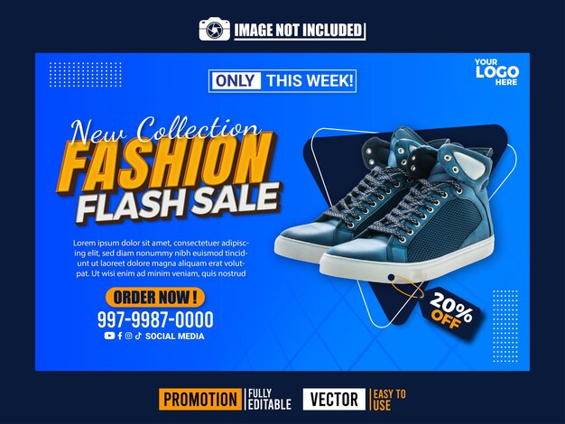 Kostenlose Vektor-Fashion-Flash-Verkauf-Banner-Vorlage für die Werbung in sozialen Medien 2