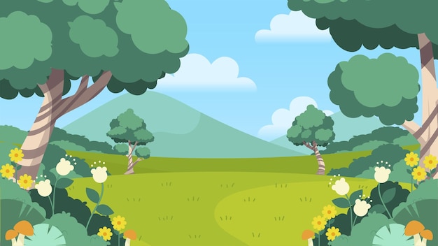 Kostenlose Vektor-Flachdesign-Landschaft
