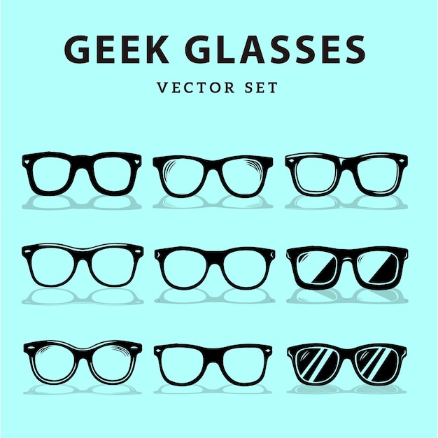 Vektor kostenlose vektor-geek-brillen-sammlung